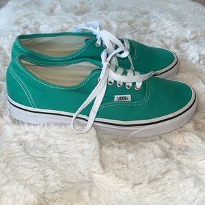 Green lace up VANS size 8